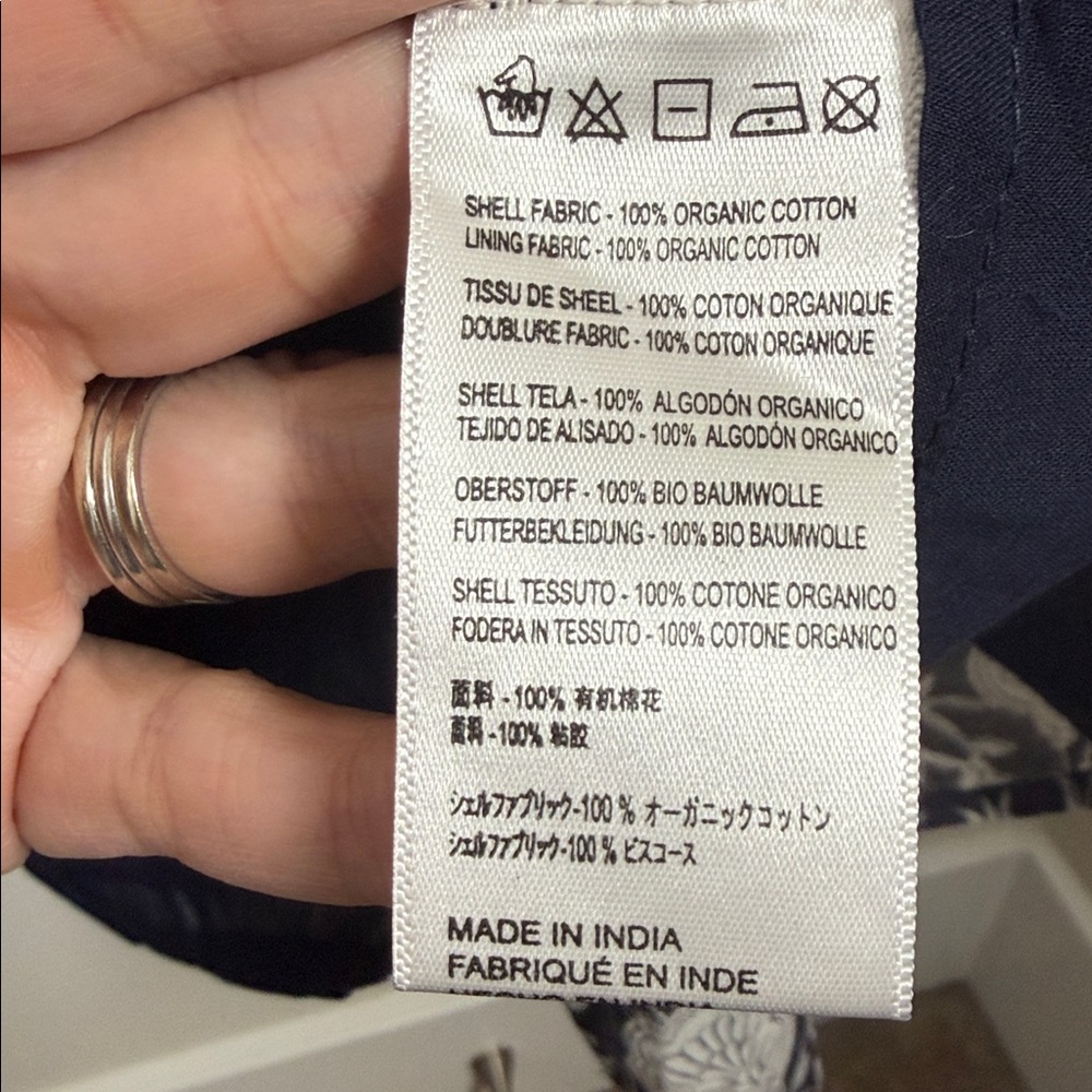 NWT Cleobella Cherie Midi Dress in Navy Block Print Size Large Boho Organic - Picture 8 of 11